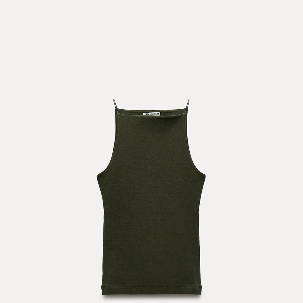 Zara Olive Green Sleeveless Top
